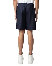 Regular Fit Pull On Linen Shorts