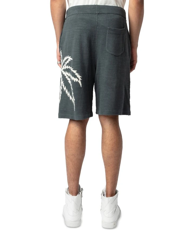 Palm Tree Drawstring Shorts