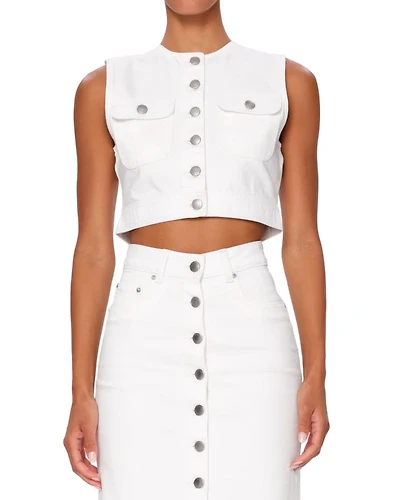 Cropped Denim Vest