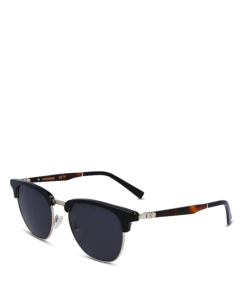 Ferragamo Brow Line Square Sunglasses, 53mm