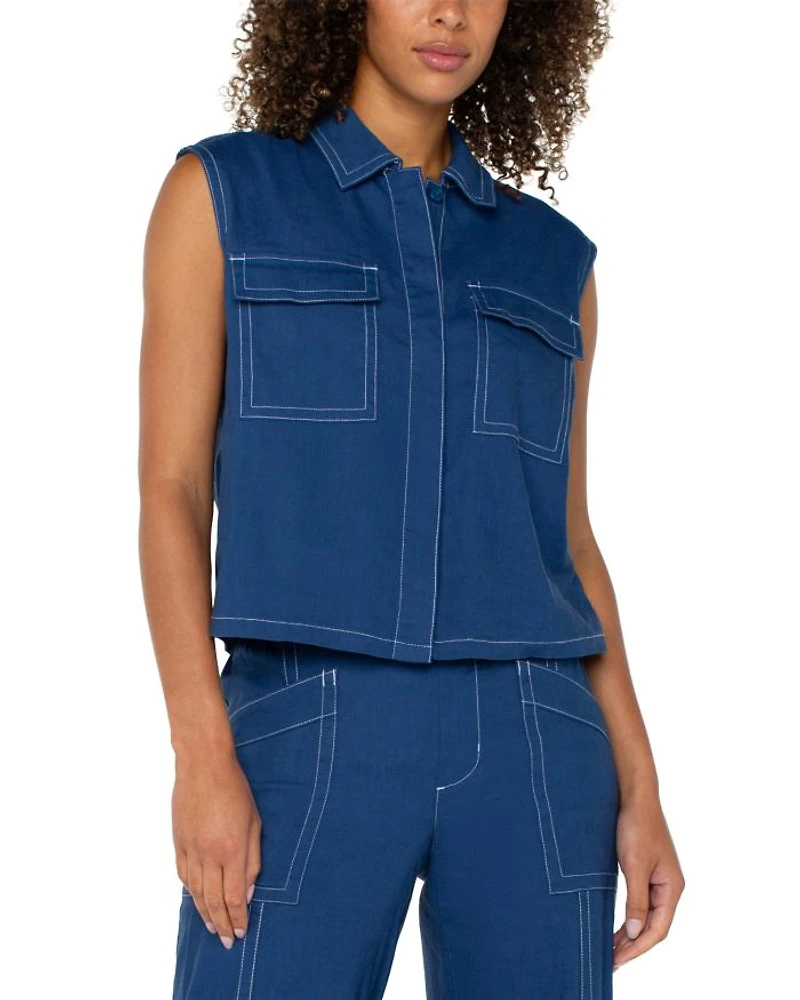 Sleeveless Cargo Shirt
