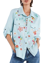 Sketchbook Embroidered Denim Shirt