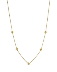 Zoe Chicco 14K Yellow Gold Prong Diamonds Tiny Bead Flower Collar Necklace, 14-16