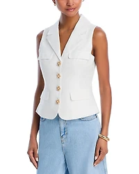 Aqua Notched Lapel Vest