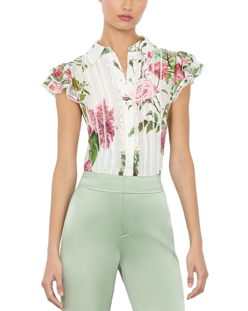 Minda Silk Ruffled Blouse