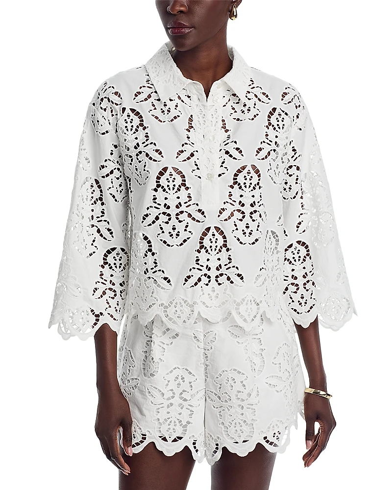 Cara Erica Embroidered Eyelet Shirt