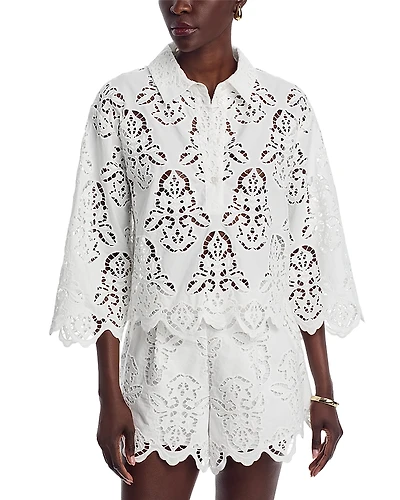 Cara Erica Embroidered Eyelet Shirt