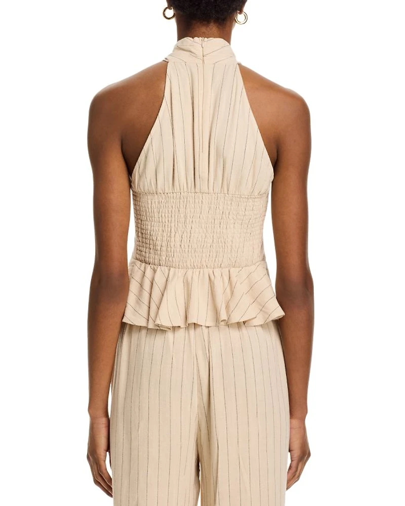 Kosta Peplum Halter Top