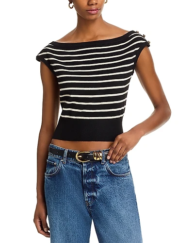 Steve Madden Sarita Boat Neck Stripe Sweater