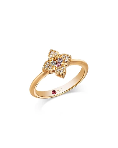 Roberto Coin 18K Rose Gold Venetian Princess Carnevale Multi Gemstone & Diamond Flower Ring