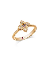 Roberto Coin 18K Rose Gold Venetian Princess Carnevale Multi Gemstone & Diamond Flower Ring