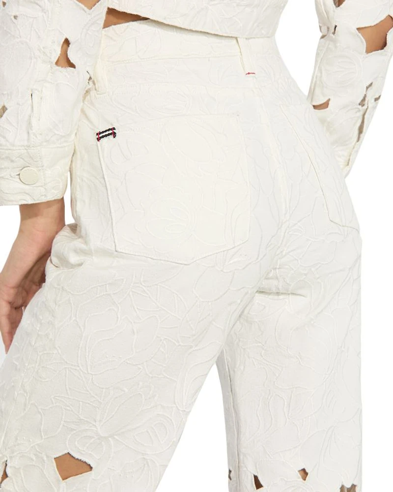 Weezy High Rise Embroidered Eyelet Pants