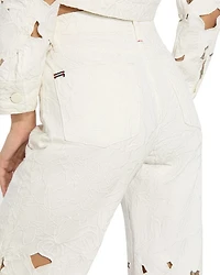 Weezy High Rise Embroidered Eyelet Pants