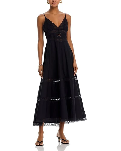 Catryn Scalloped V Neck Midi Dress