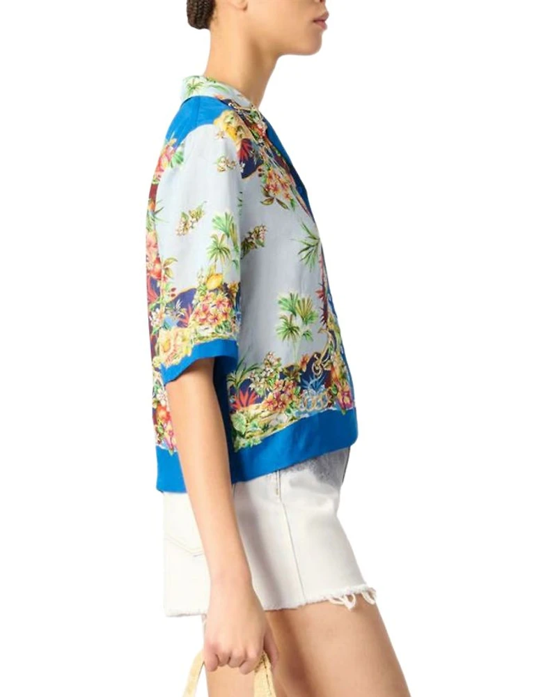 Patterned Cropped Shirt