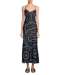 Patterned Silk Maxi Dress