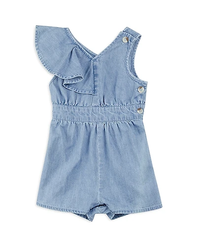 Miles The Label Girls' Sky Ruffled Chambray Romper - Baby
