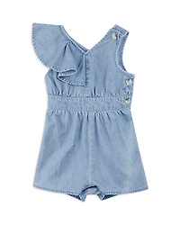 Miles The Label Girls' Sky Ruffled Chambray Romper - Baby
