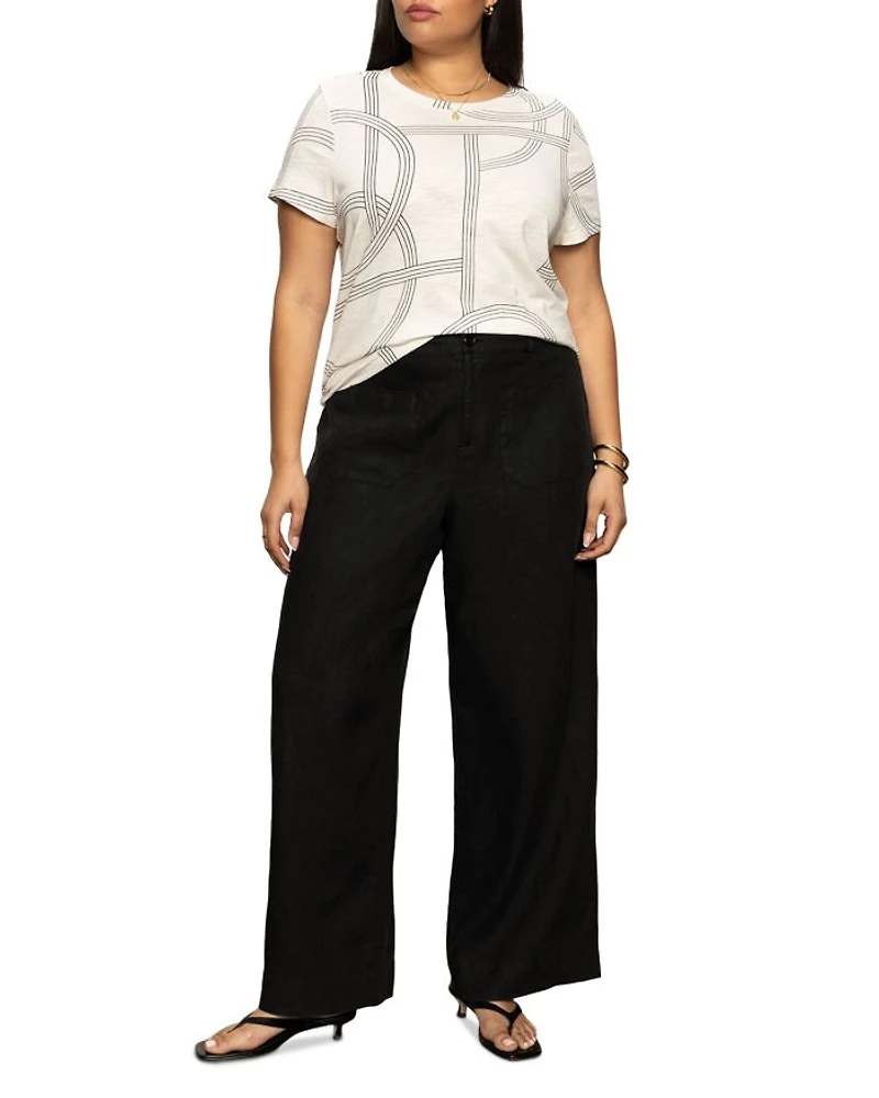 The Linen Marine Wide Leg Pants