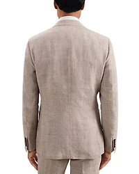 Ashton Linen Check Regular Fit Notch Lapel Blazer