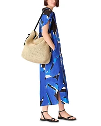 Abstract Blooms Linen Dress