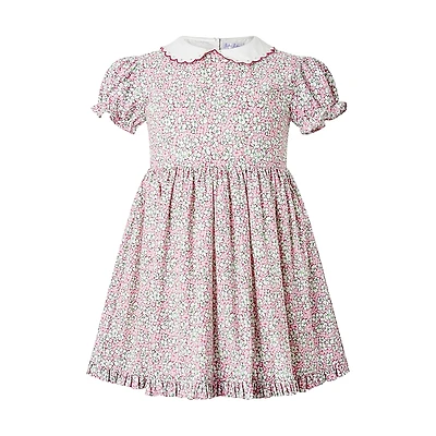 Rachel Riley Girls' Scalloped Collar Floral Dress - Little Kid, Big Kid