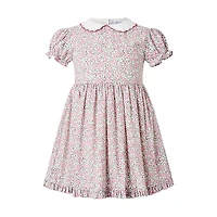 Rachel Riley Girls' Scalloped Collar Floral Dress - Little Kid, Big Kid