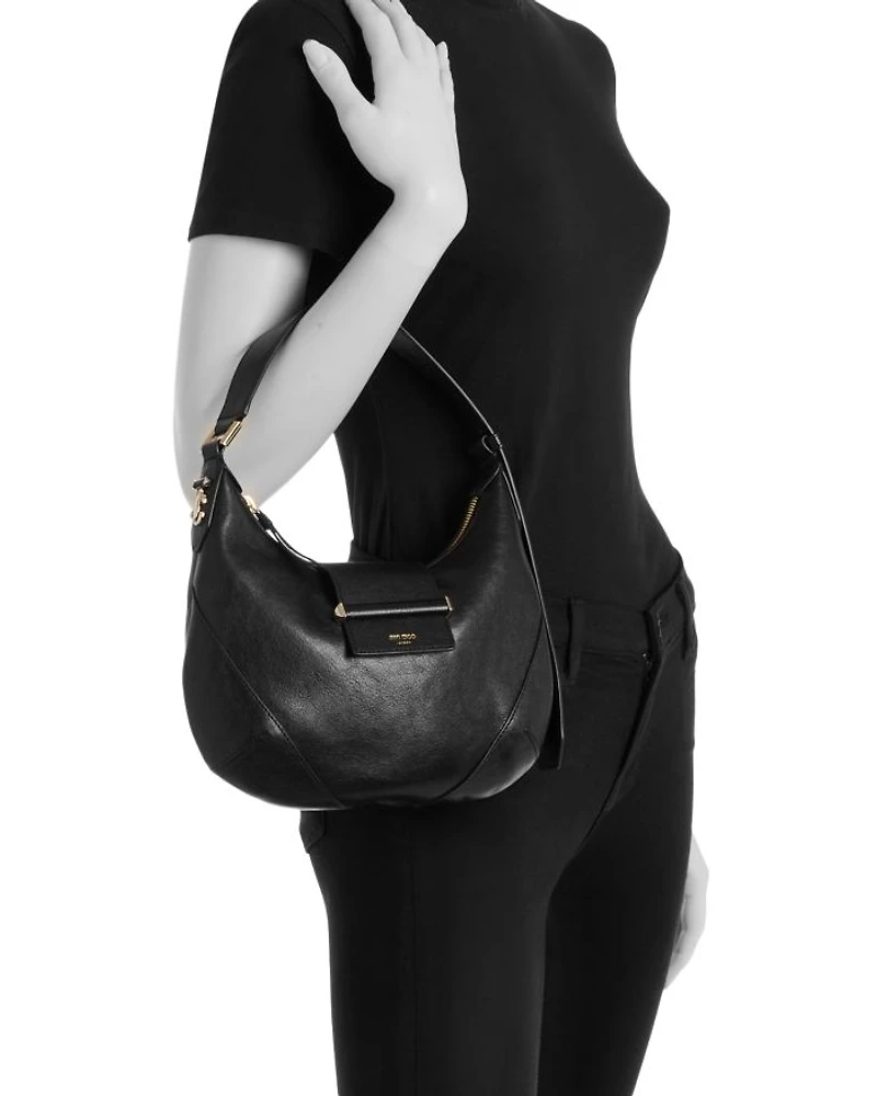 Bar Hobo Leather Shoulder Bag