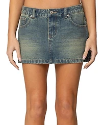Edikted Tristan Washed Denim Mini Skirt