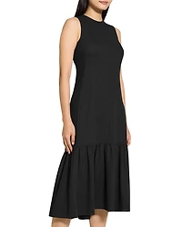 Tie Neck Tiered Midi Dress