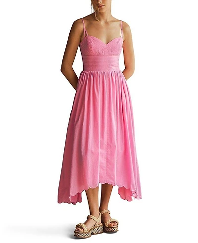 Aur OceA Clavell Scallop Midi Dress