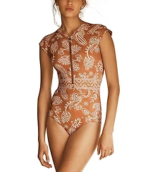 Aur OceA Buta Panelled Cap Sleeve One Piece