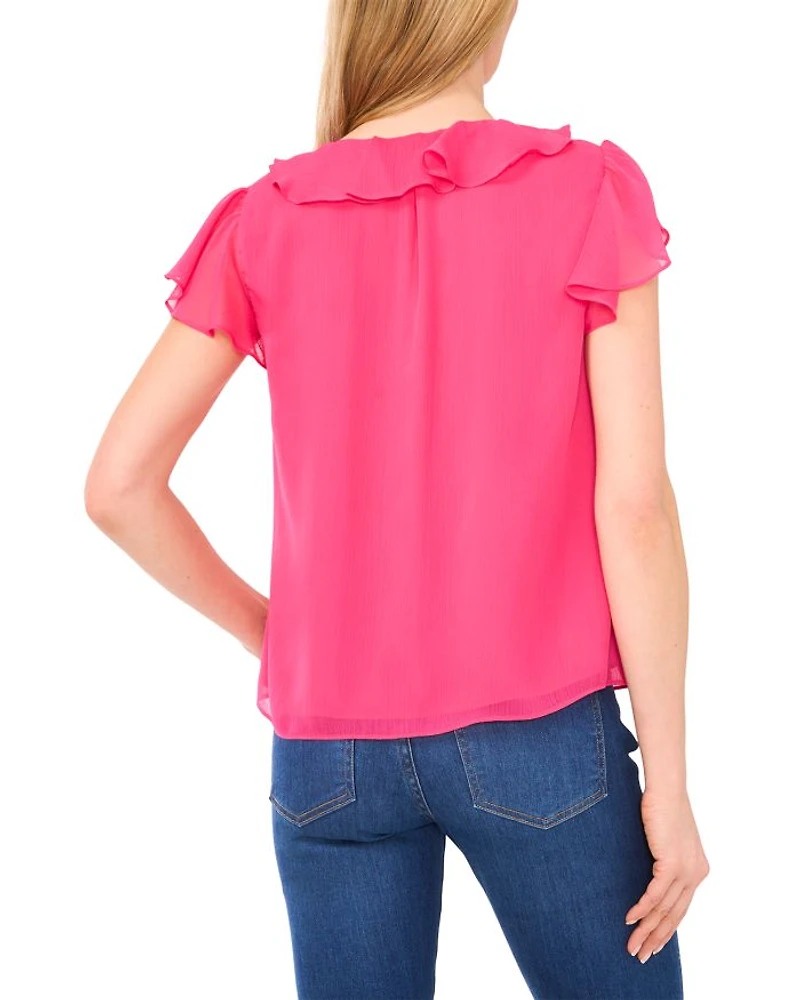 Ruffle V Neck Top
