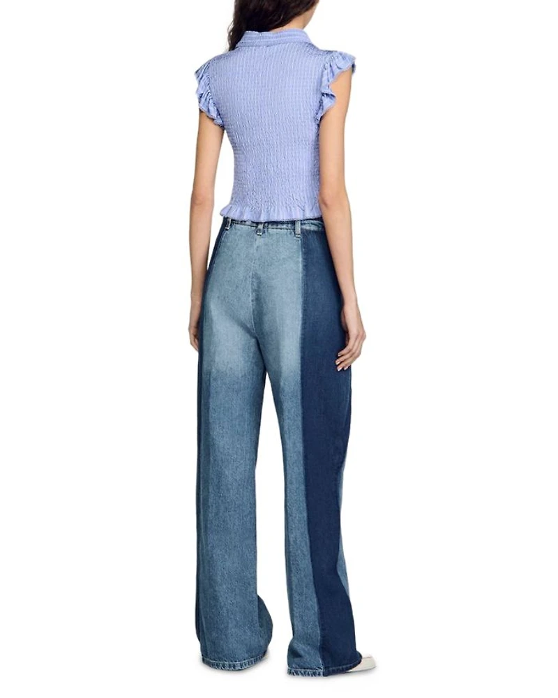 Satin Smocked Top