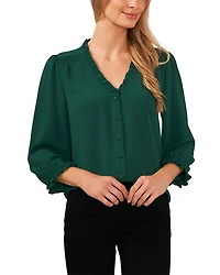 CeCe Ruffle Trim Blouse