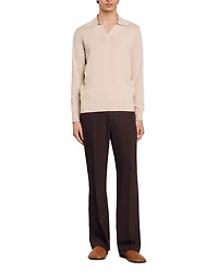 Knit Long Sleeve Polo Shirt