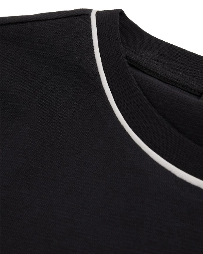 Ribbed Piped Crewneck Tee