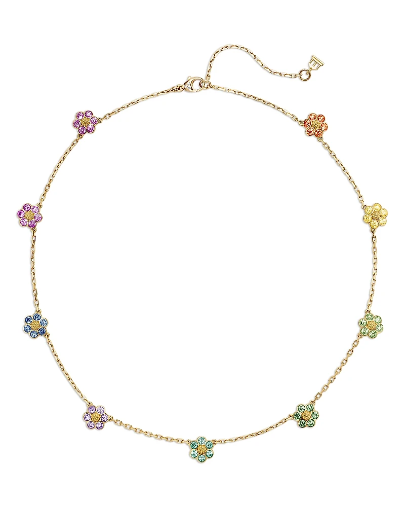 Temple St. Clair 18K Yellow Gold Fj Multi Gemstone & Diamond Rainbow Fiori Collar Necklace, 16-18