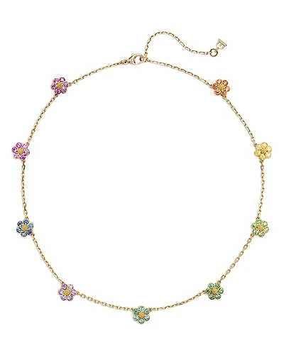 Temple St. Clair 18K Yellow Gold Fj Multi Gemstone & Diamond Rainbow Fiori Collar Necklace, 16-18
