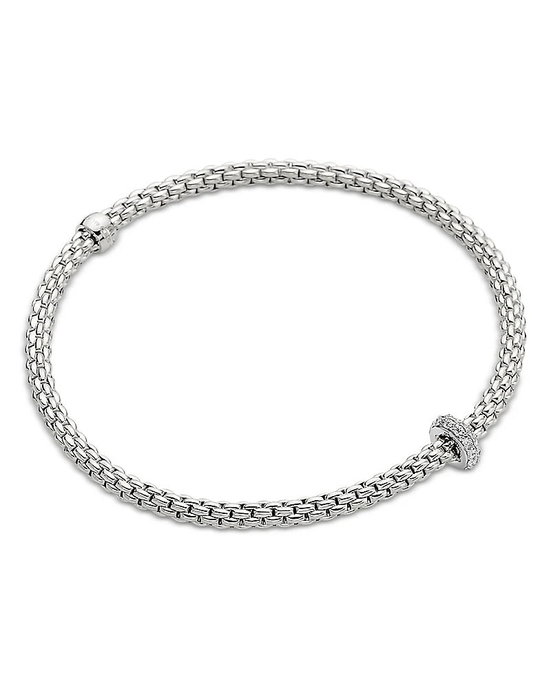 Fope 18K White Gold Prima Diamond Rondelle Flex'it Bracelet