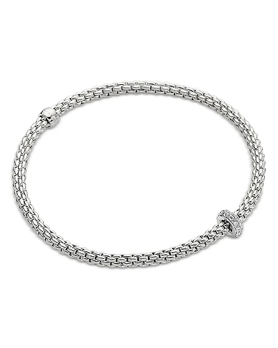 Fope 18K White Gold Prima Diamond Rondelle Flex'it Bracelet