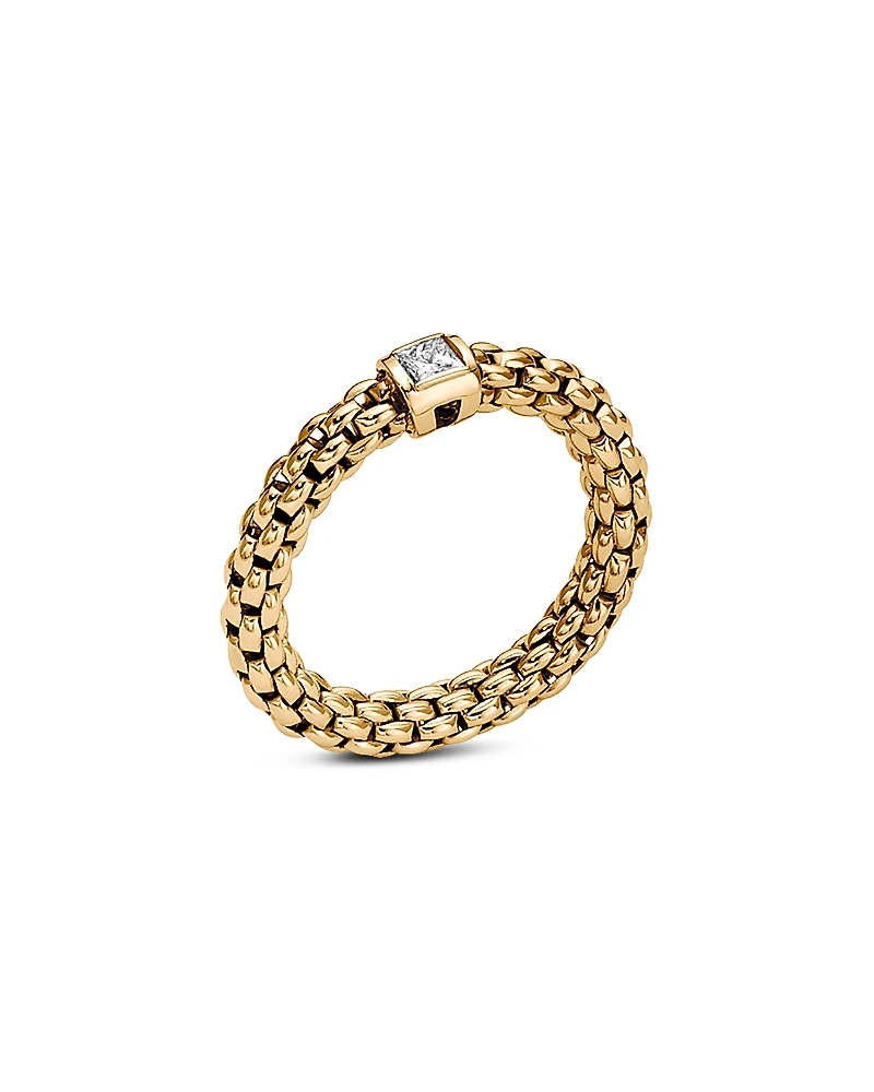 Fope 18K Yellow Gold Souls Diamond Solitaire Flex'it Ring