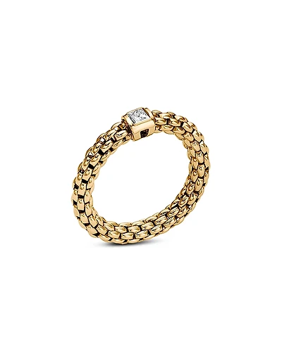 Fope 18K Yellow Gold Souls Diamond Solitaire Flex'it Ring