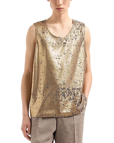 Emporio Armani Gold Sequin Tank Top