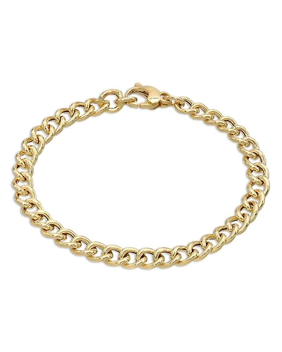 14K Yellow Gold Large Curb Link Chain Bracelet