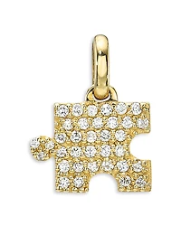Zoe Lev 14K Yellow Gold Diamond Pave Puzzle Piece Charm Pendant