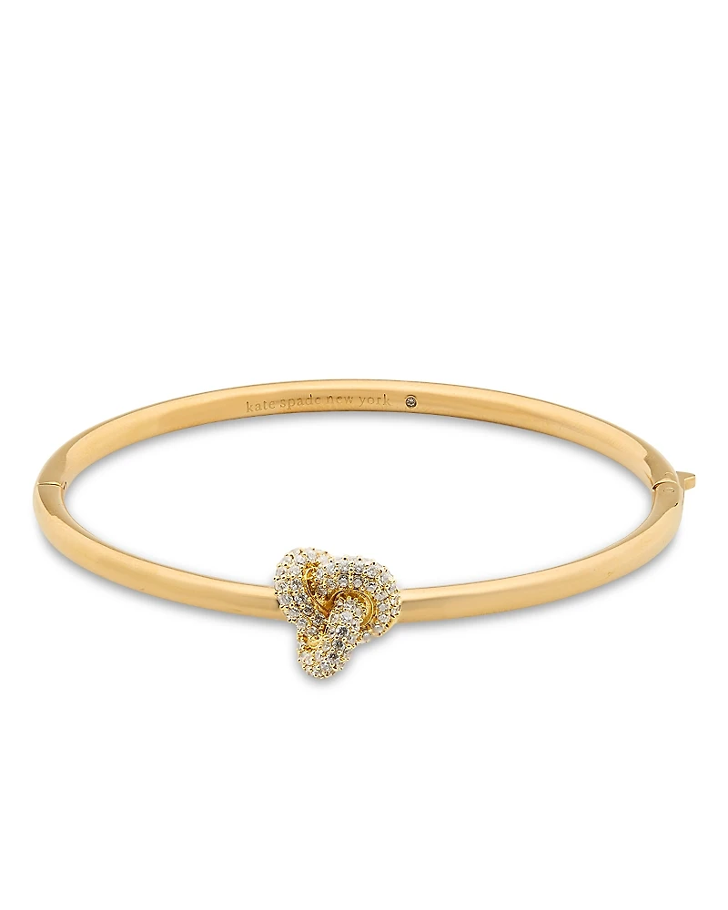 kate spade new york Cubic Zirconia Pave Love Knot Bangle Bracelet