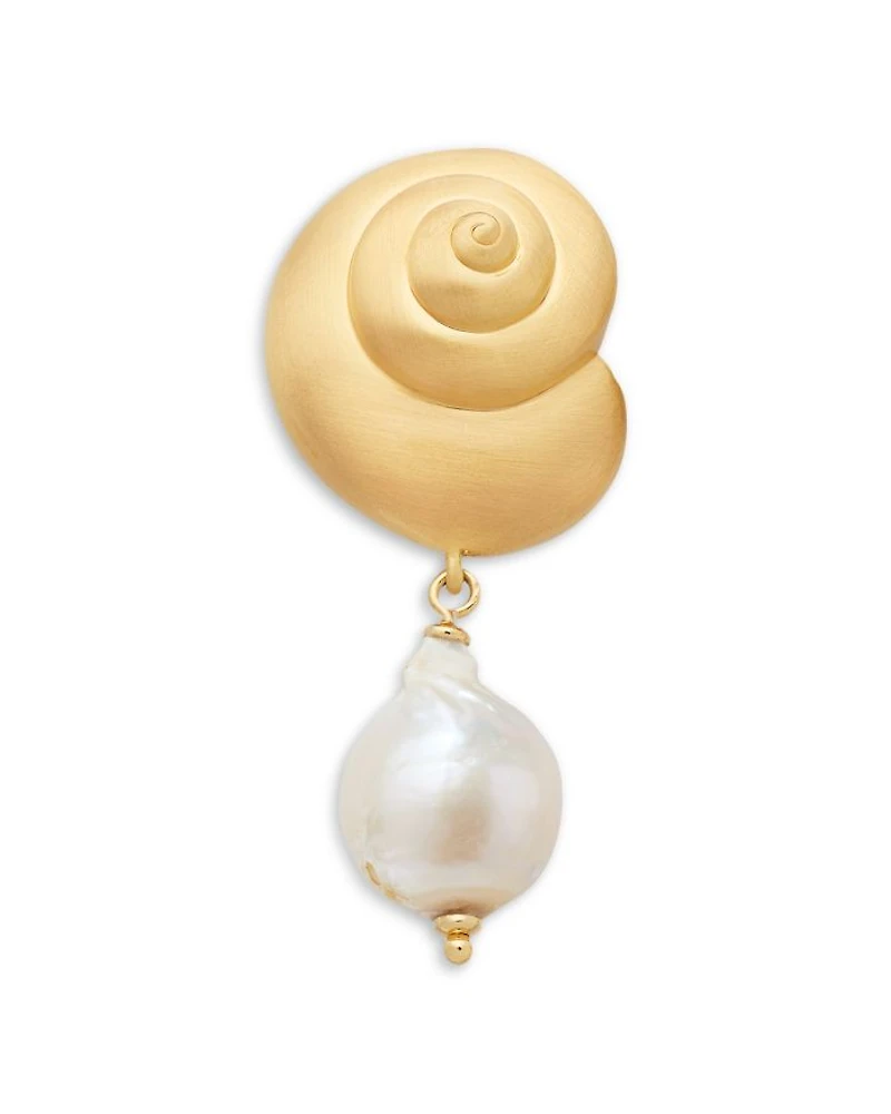 Beachside Shell & Cultured Freshwater Pearl Drop Earrings