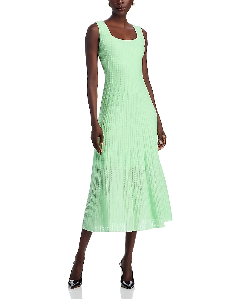 Misook Square Neck Midi Dress