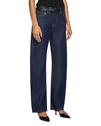 Alida High Rise Bowed Leg Jeans Havana Night
